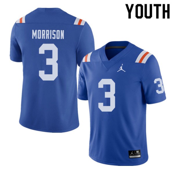 Jordan Brand Youth #3 Antonio Morrison Florida Gators Throwback Alternate College Football Jerseys